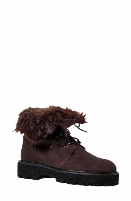 Eva Faux Shearling Cuff Weatherproof Hiker Boot