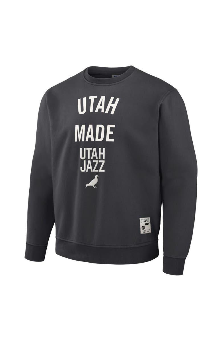 STAPLE Men's NBA x Staple Anthracite Utah Jazz Plush Pullover Sweatshirt, Alternate, color, Anthracite