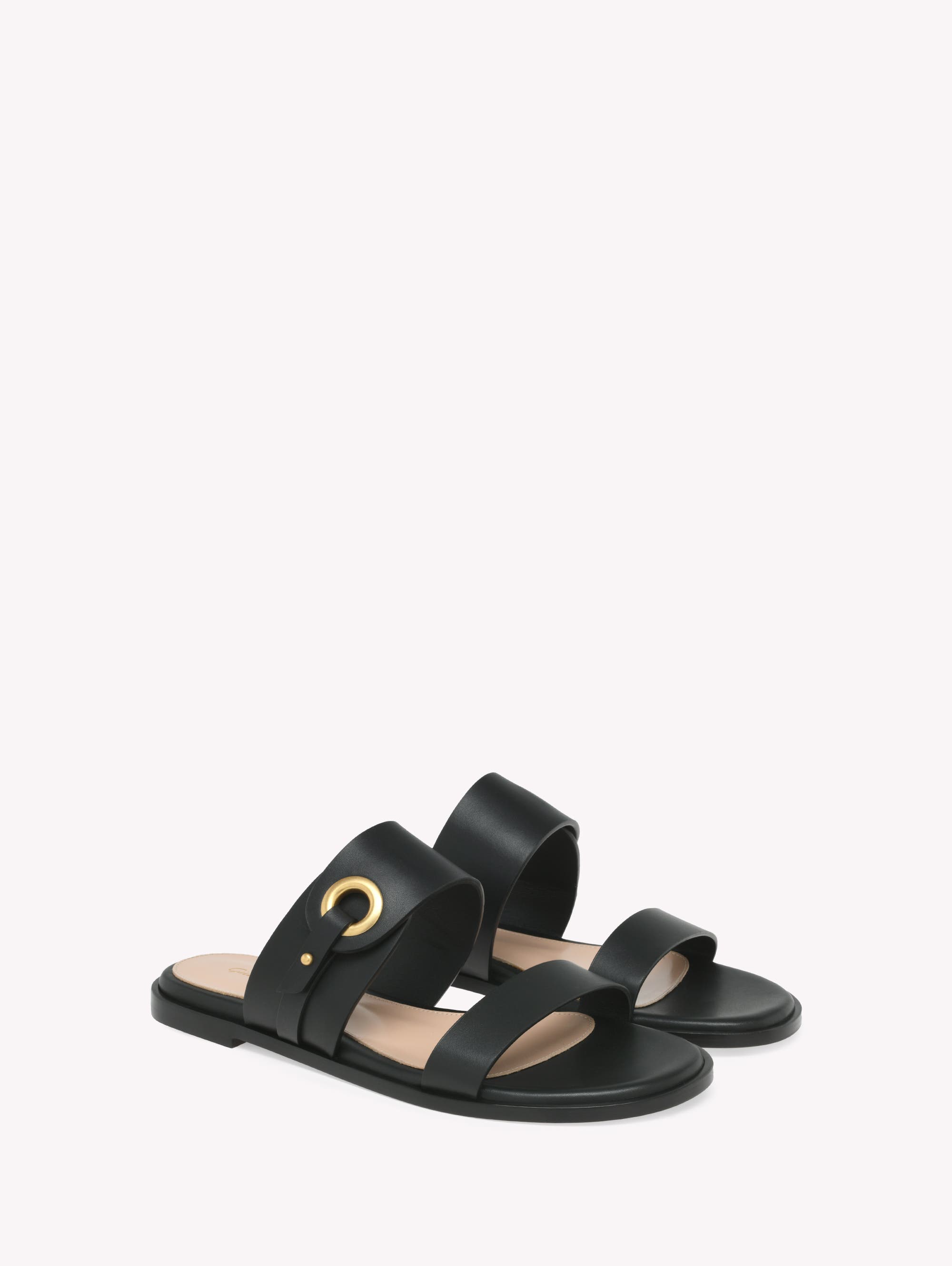 Gianvito Rossi Granada 05 Flat, Alternate, color, Black Calf Leather