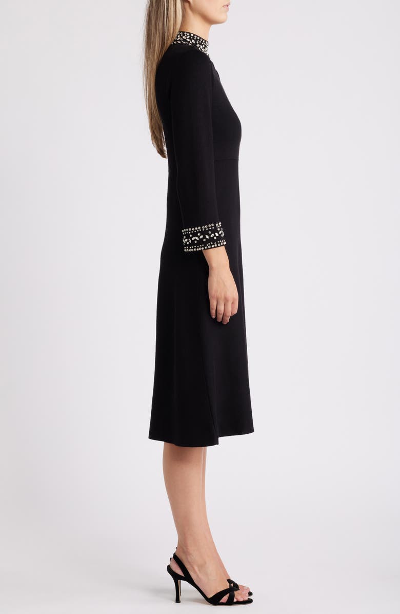 Anne Klein Embellished Long Sleeve Dress, Alternate, color, 