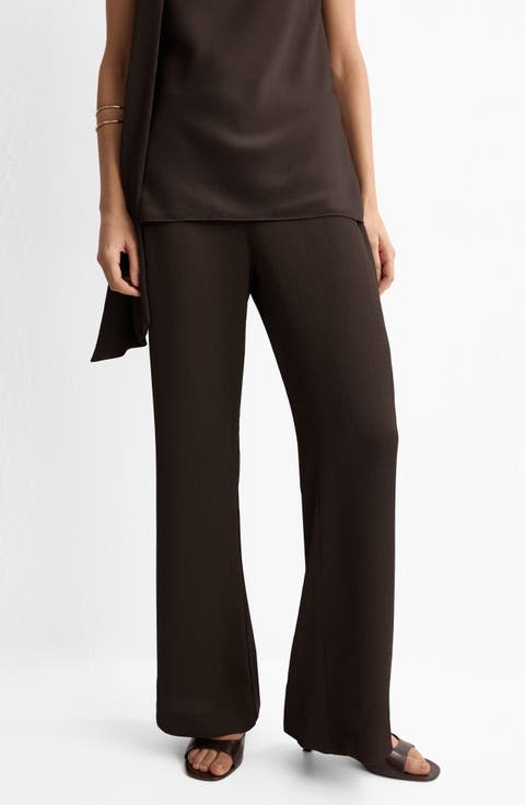 Straight Leg Satin Pants