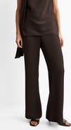MANGO Straight Leg Satin Pants