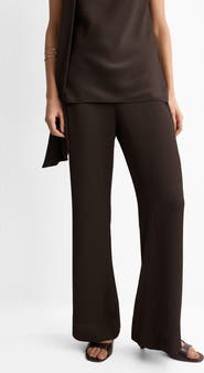 MANGO Straight Leg Satin Pants