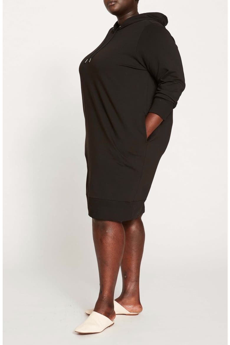 Bree Long Sleeve Hooded Sweatshirt Dress, Alternate, color, BLACK