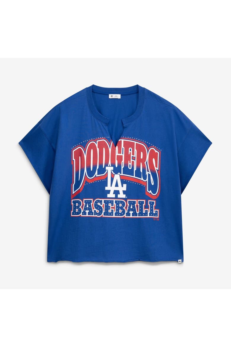 Women's '47  Royal Los Angeles Dodgers Plus Size Win Big Oversized Notch-Neck T-Shirt, Main, color, Royal