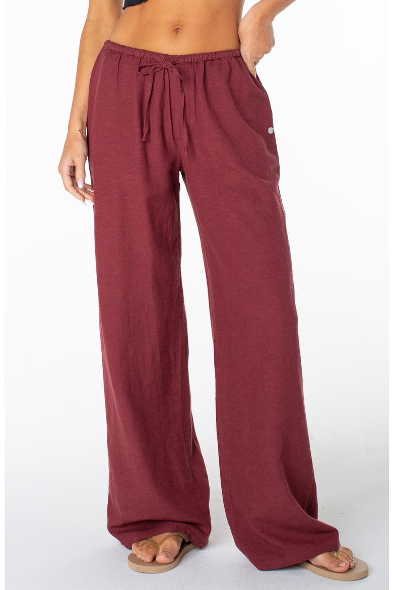 Iyla Wide Leg Drawstring Pants, Main, color, PORT