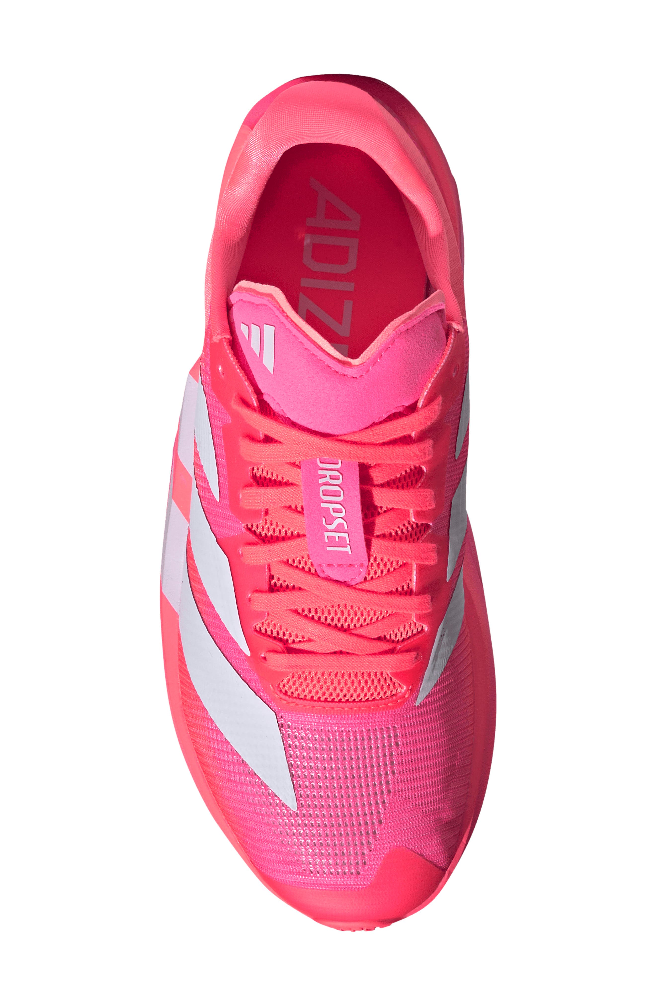 Adizero Dropset Pro Training Shoe, Alternate, color, SOLAR TURBO/ PURPLE/ PINK