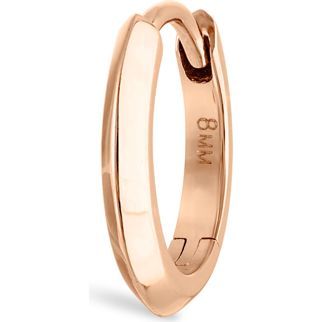 Maria Tash Faceted Metal Vertex Single Hoop Earring In Rose Gold
