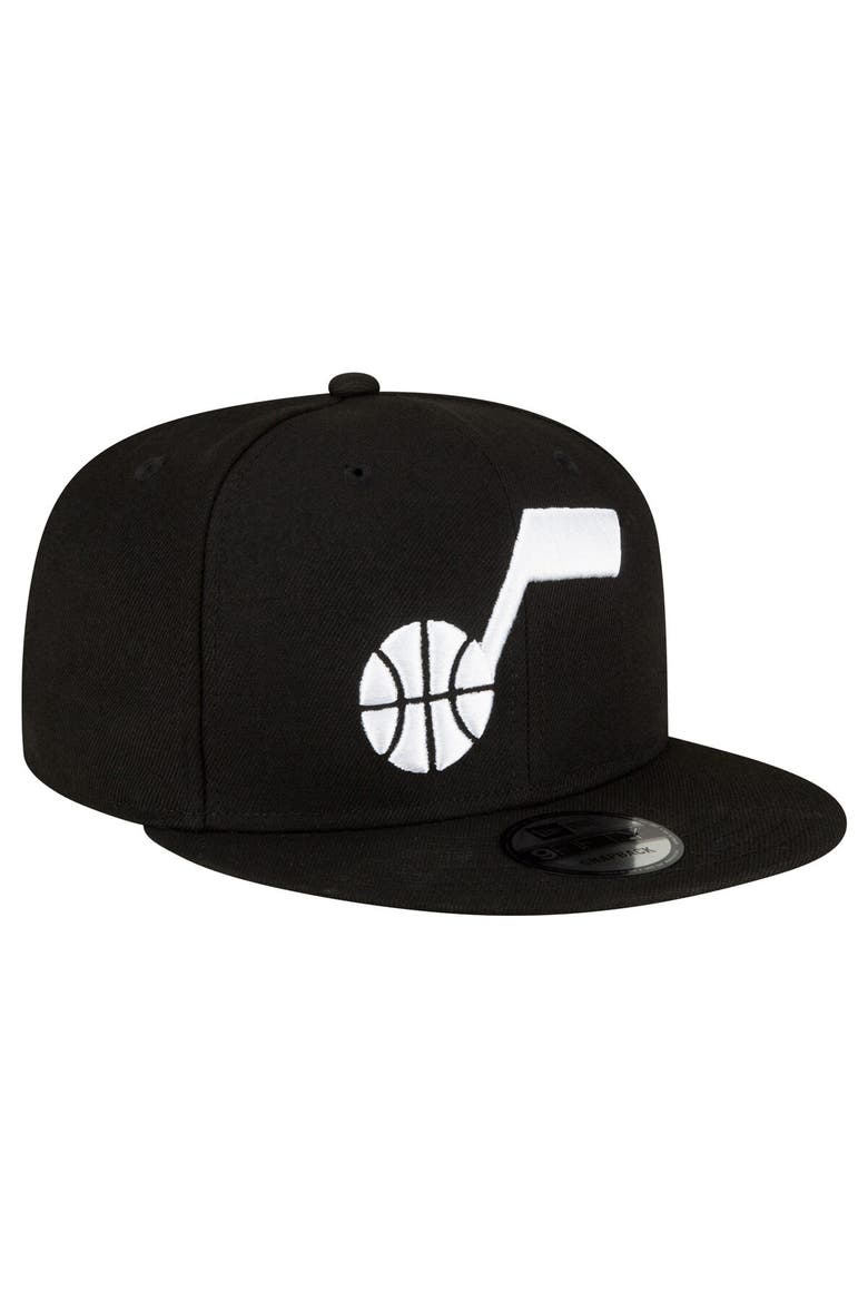 Men's New Era Black Utah Jazz Official Team Color 9FIFTY Snapback Hat, Alternate, color, Black