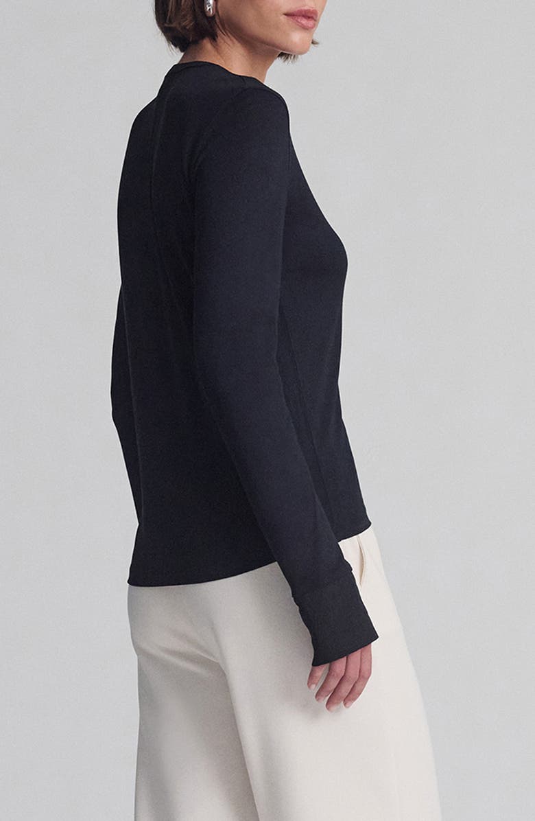 Mavi Jeans Long Sleeve Jersey Top, Alternate, color, Black