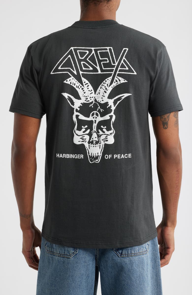 Obey Harbinger of Peace Cotton Graphic T-Shirt, Alternate, color, Vintage Black