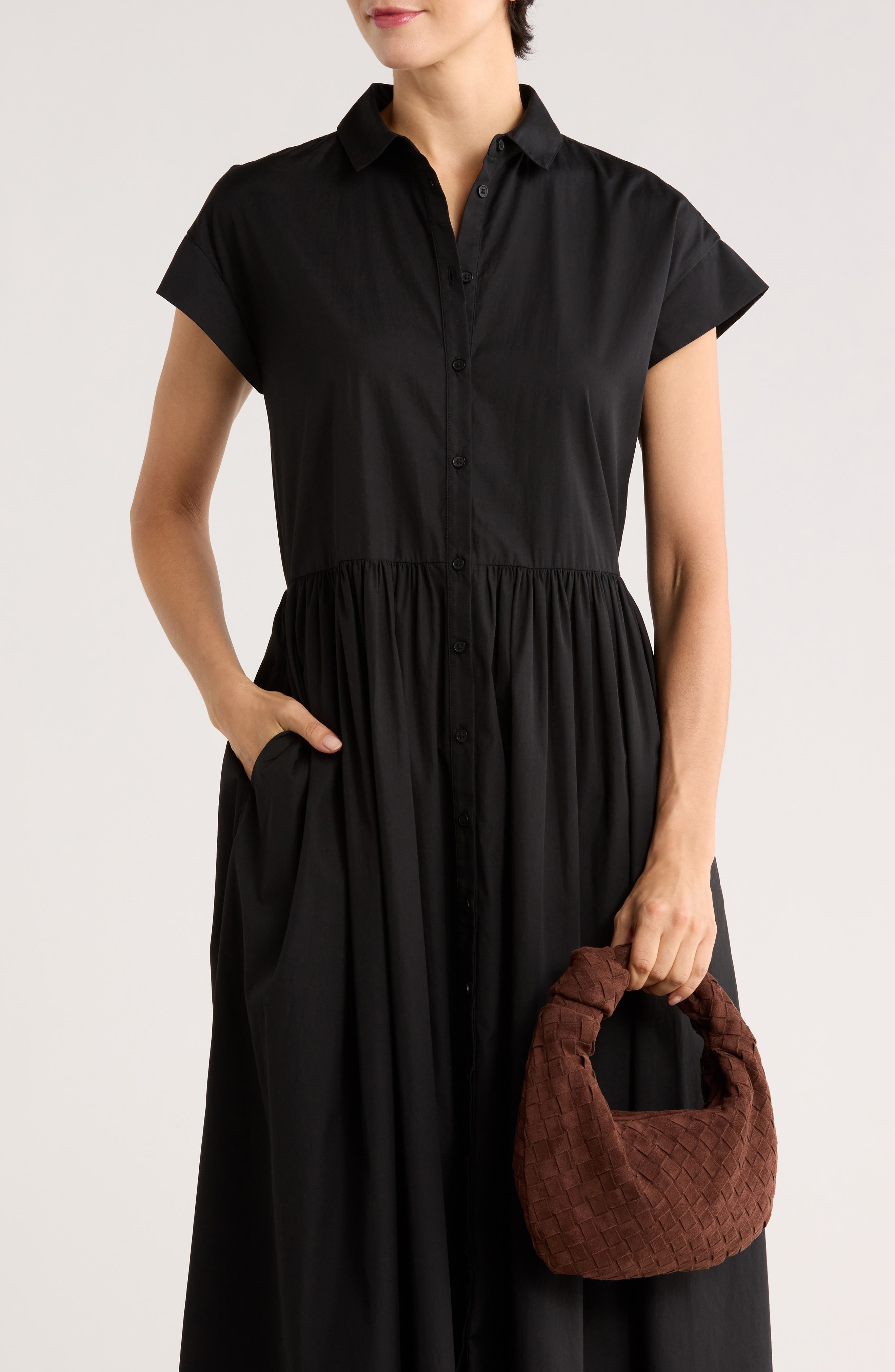 Woven Faux Suede Clutch, Alternate, color, CHOCOLATE