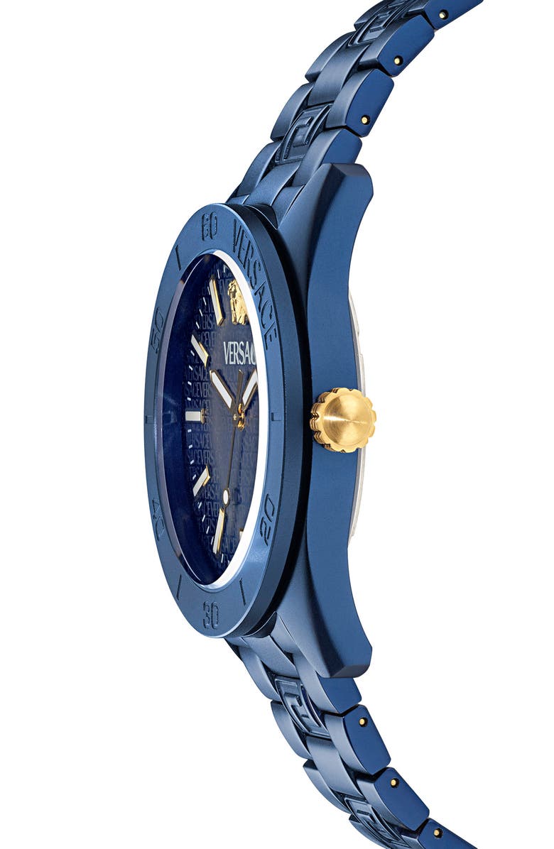 Versace V-Dome Bracelet Watch, 42mm, Alternate, color, Blue