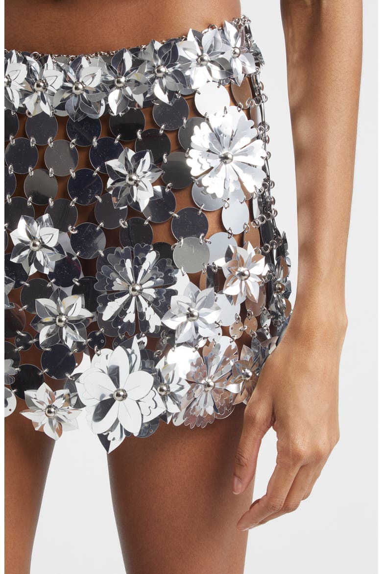 Paillette Miniskirt, Alternate, color, SILVER