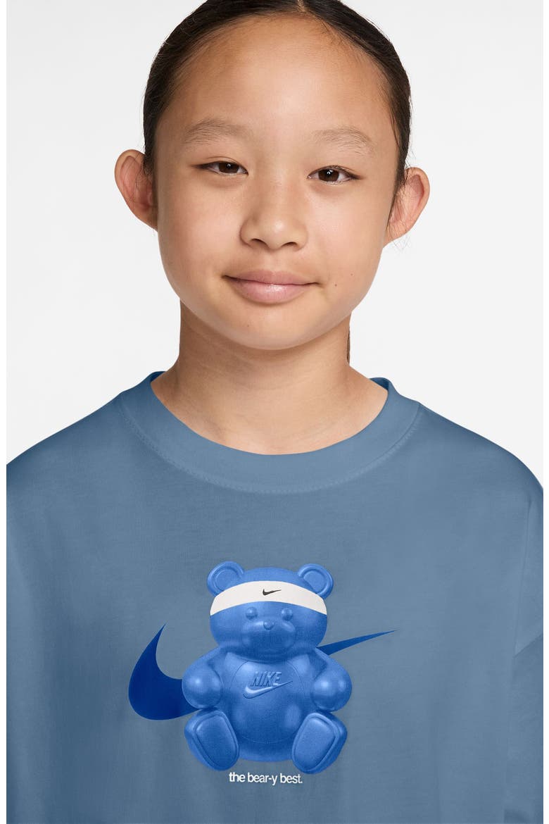Kids' Bear Graphic Cotton T-Shirt, Alternate, color, WORK BLUE