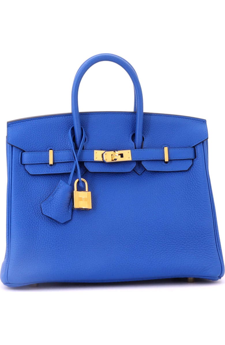 Pre-Owned Hermes Birkin Handbag Blue Togo with Gold Hardware 25, Alternate, color, Bleu France