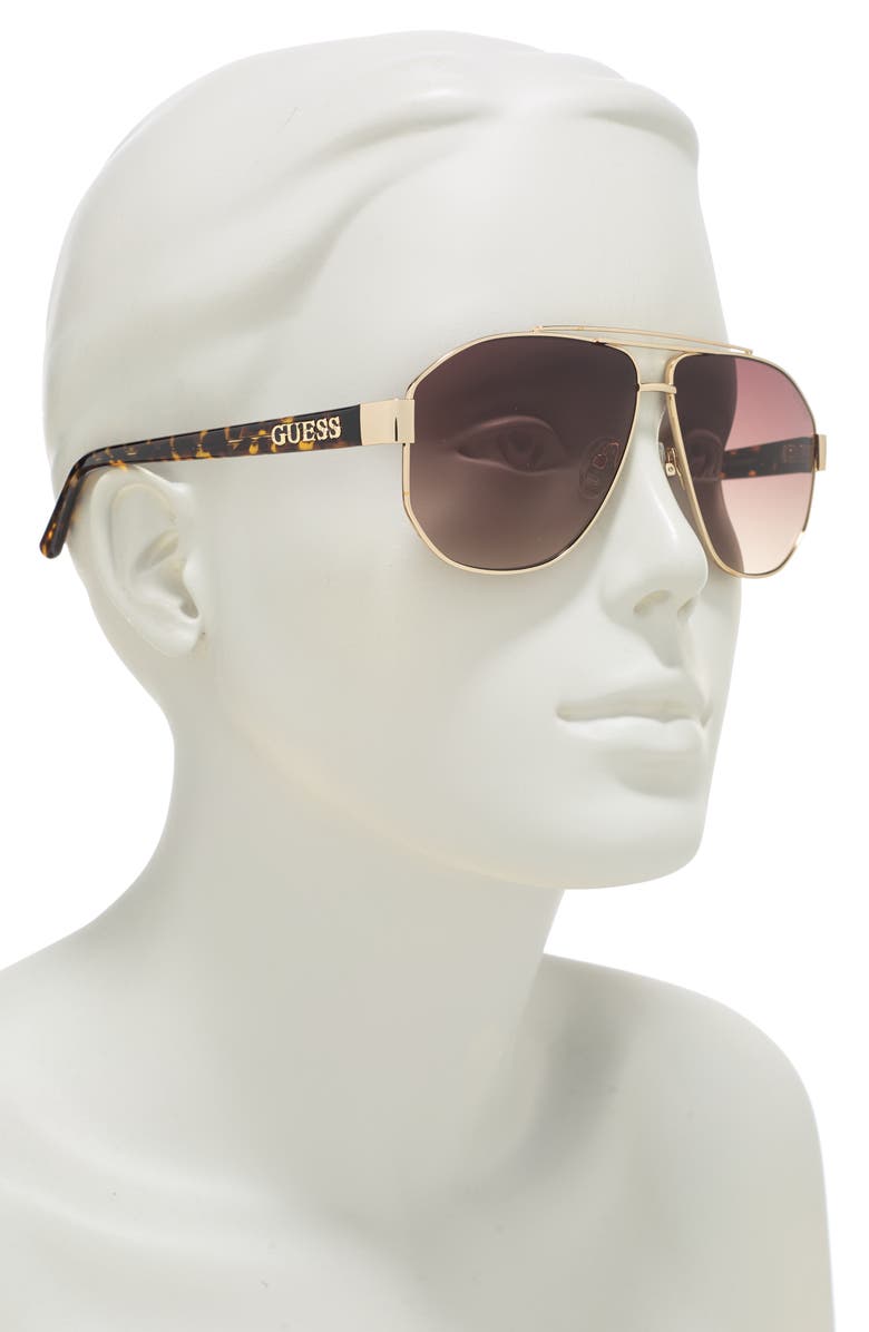GUESS 61mm Aviator Sunglasses, Alternate, color, 