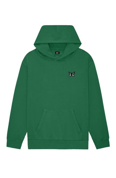 Womens Butterfly Midweight Fleece Relaxed Hooded Sweatshirt