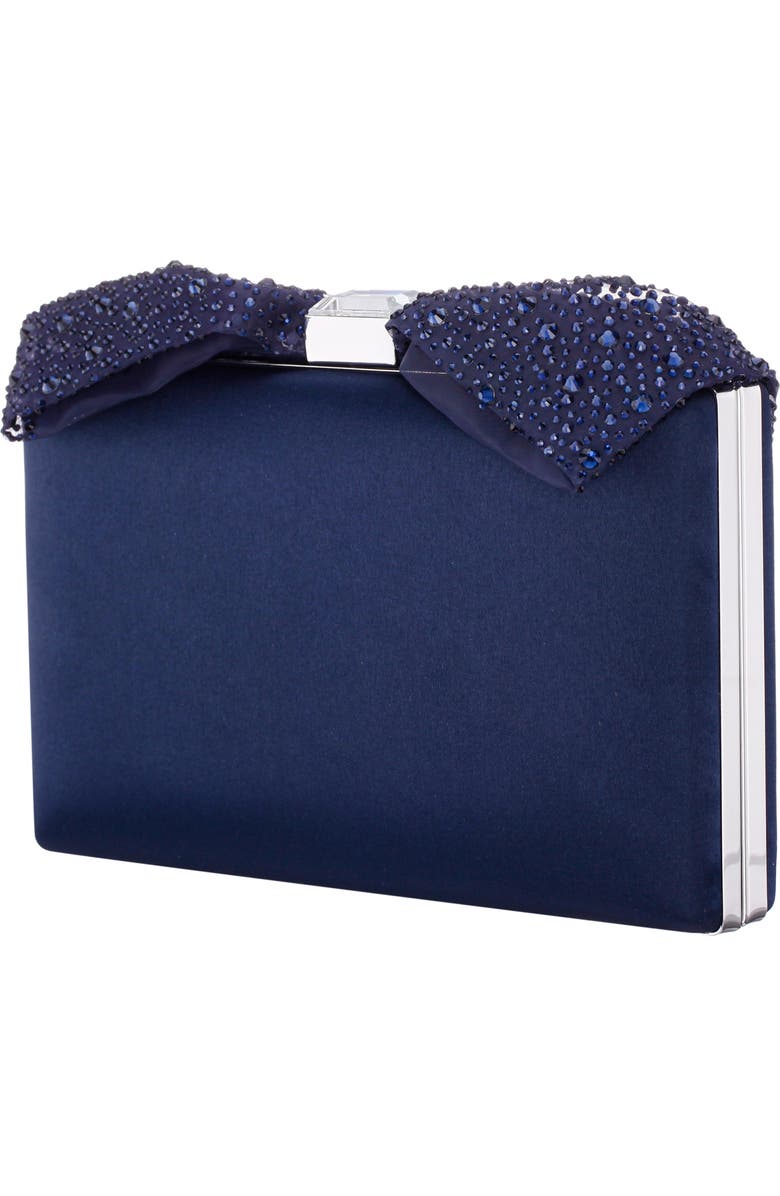 Nina Selena Frame Clutch, Alternate, color, Navy