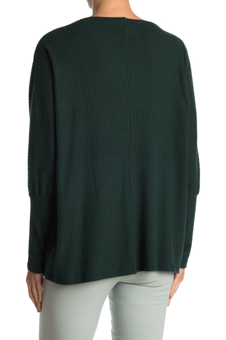Waffle Knit Doman Sleeve Top, Alternate, color, HUNTER