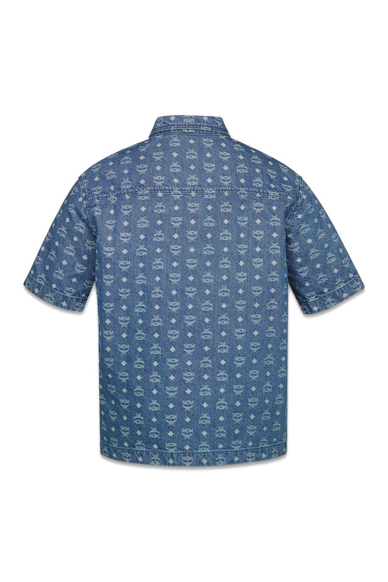 Monogram Shirt in Denim Jacquard, Alternate, color, Blue