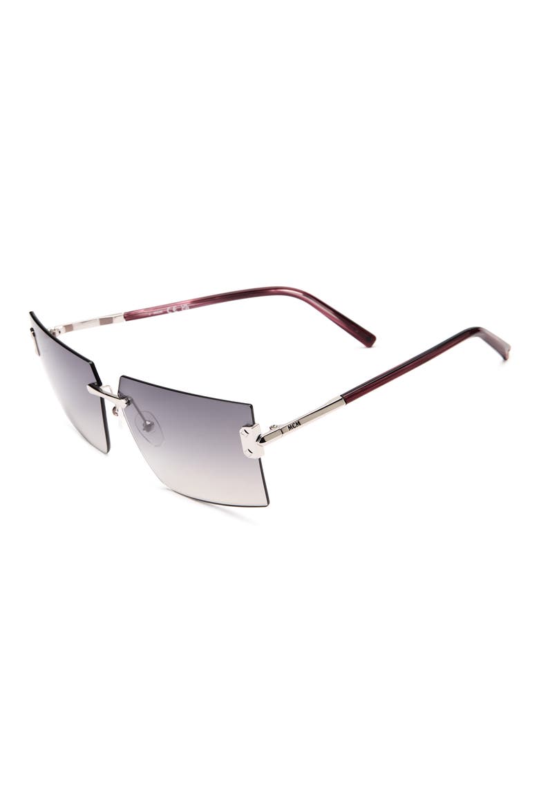 62mm Rectangular Sunglasses, Alternate, color, PALLADIUM / GRADIENT SMOKE