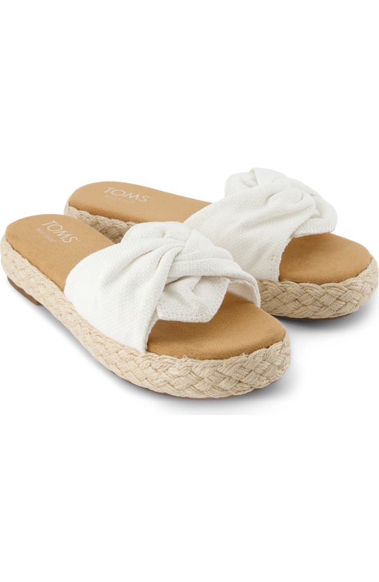 TOMS Abby Plaftorm Slide Sandal, Alternate, color, White