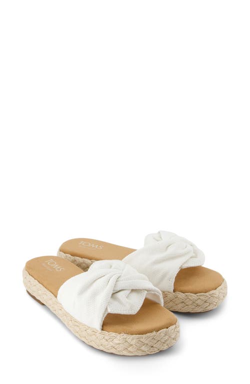 Toms Abby Plaftorm Slide Sandal In White