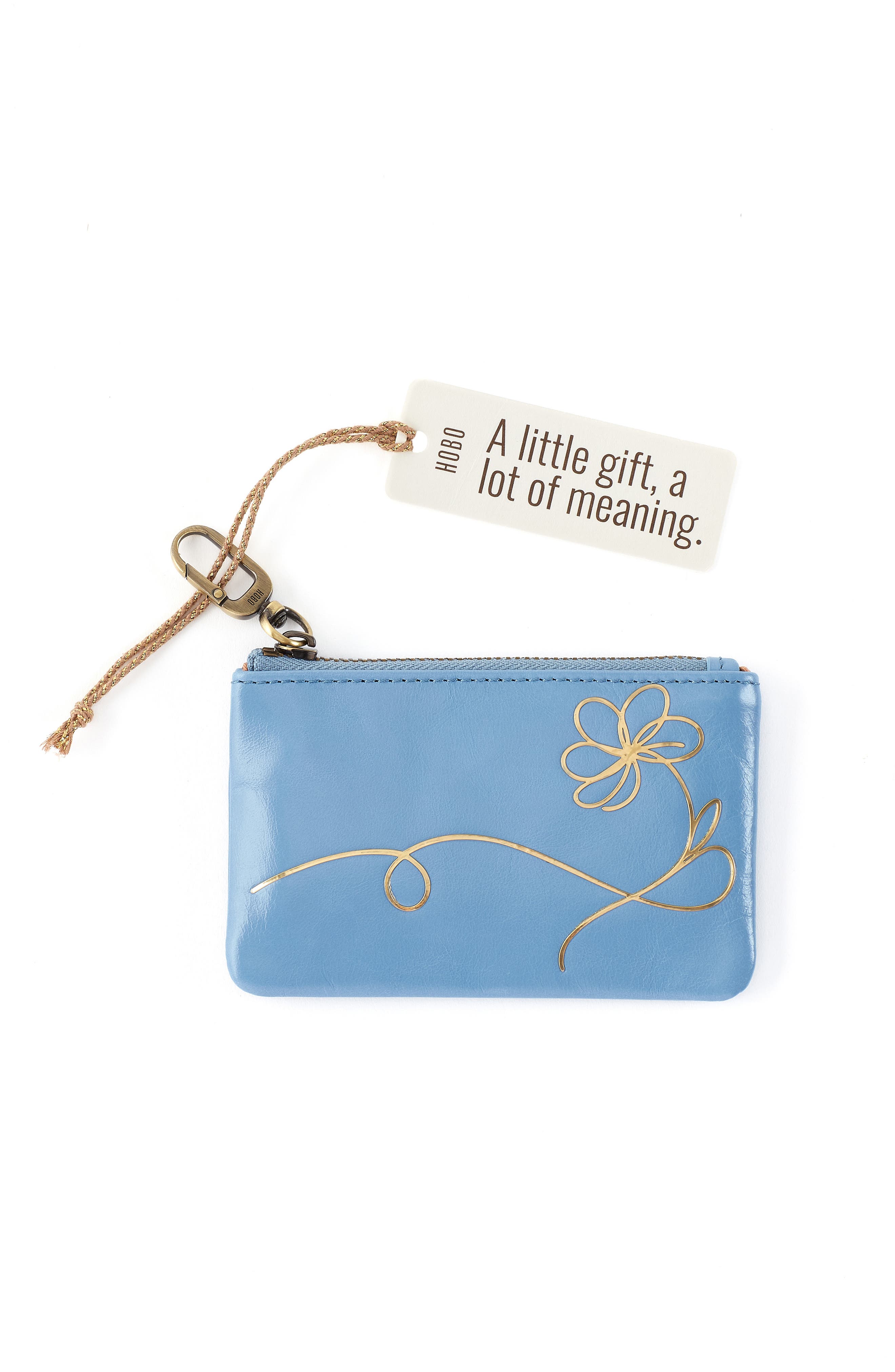 HOBO Sentiment Leather Pouch, Main, color, Faded Denim