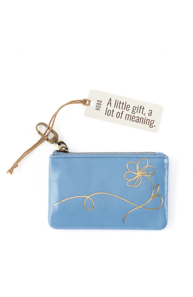 HOBO Sentiment Leather Pouch, Main, color, Faded Denim