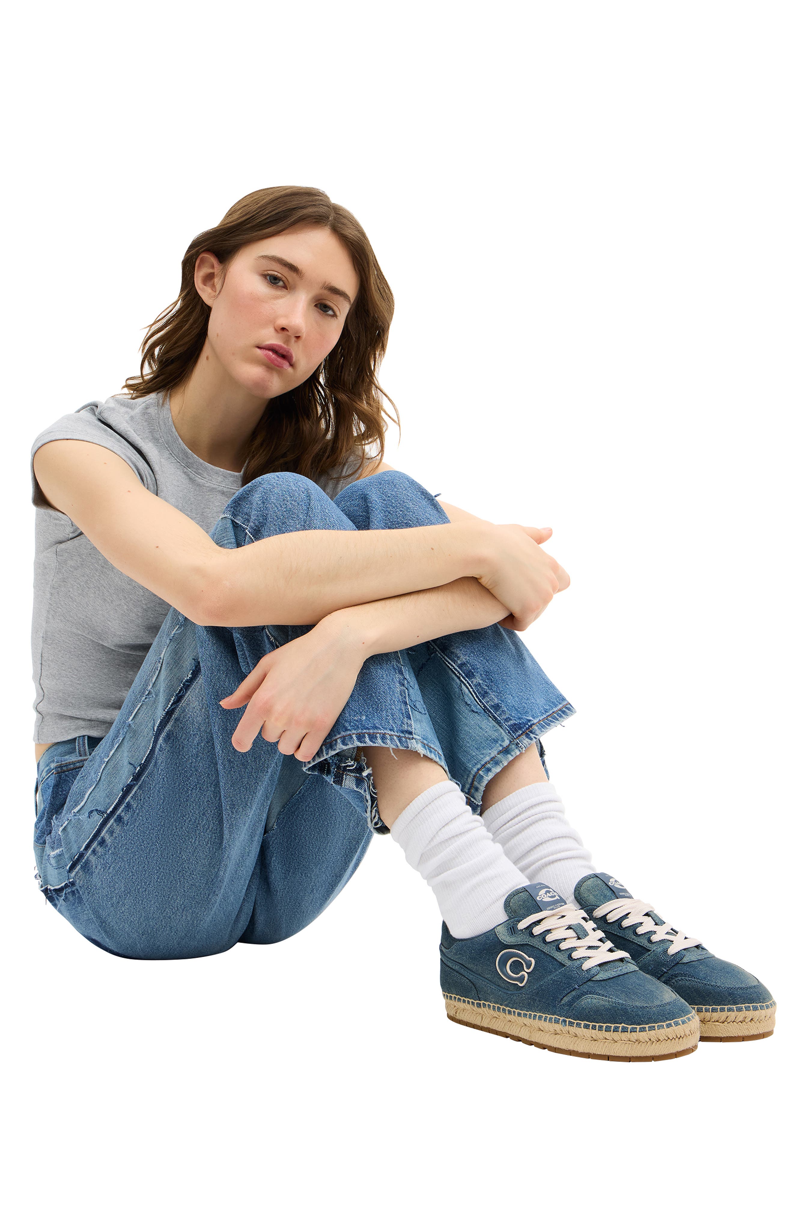 COACH Soho Espadrille Sneaker, Alternate, color, Denim.