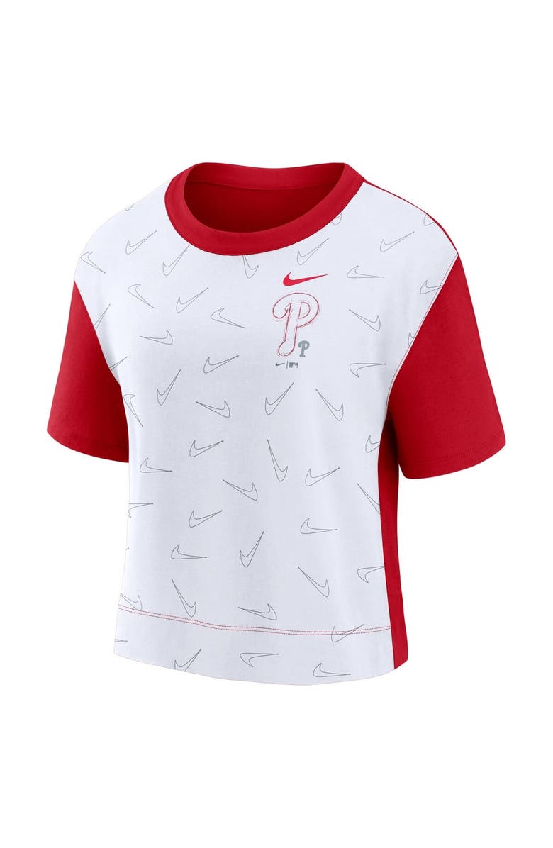 Nike Women's Nike Red/White Philadelphia Phillies Line Up High Hip Fashion T-Shirt, Alternate, color,