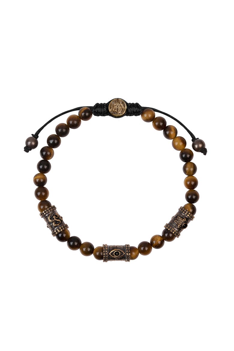 Healing Courage - Tiger's Eye Triple Protection Bracelet, Main, color, Brown/bronze