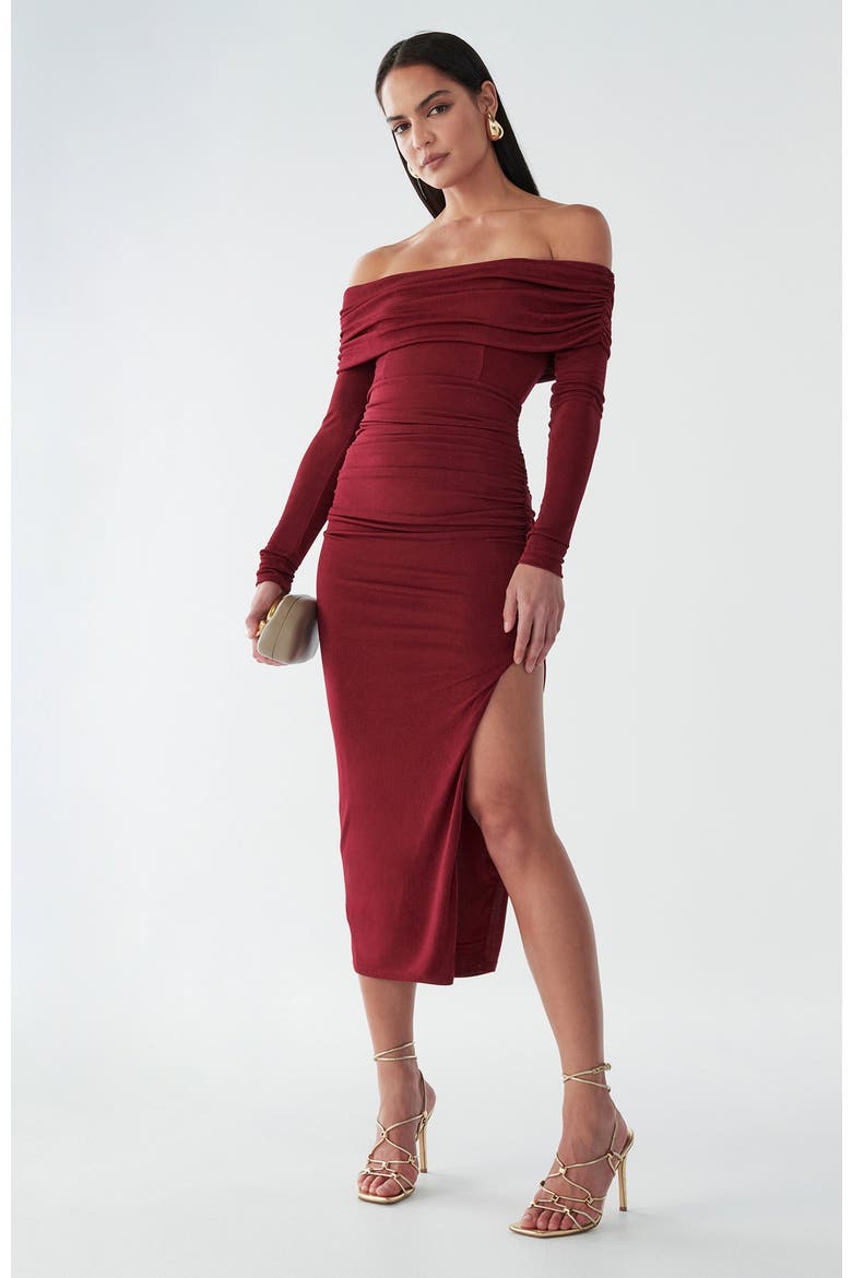 Piedra Midi Dress, Alternate, color, Burgundy