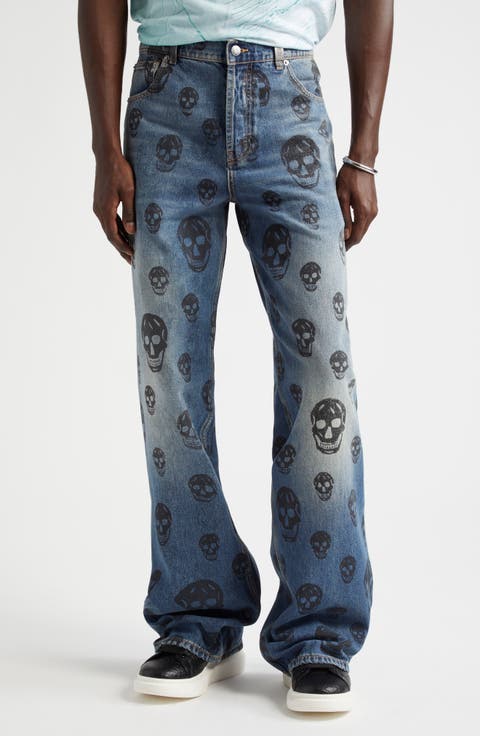Skull Low Rise Baggy Jeans