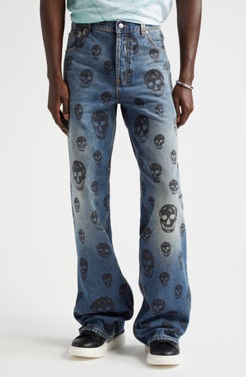 デニム・ジーパン Alexander McQueen Low Rise Baggy Jeans McQueen Skull Low Rise Baggy Jeans | Nordstrom