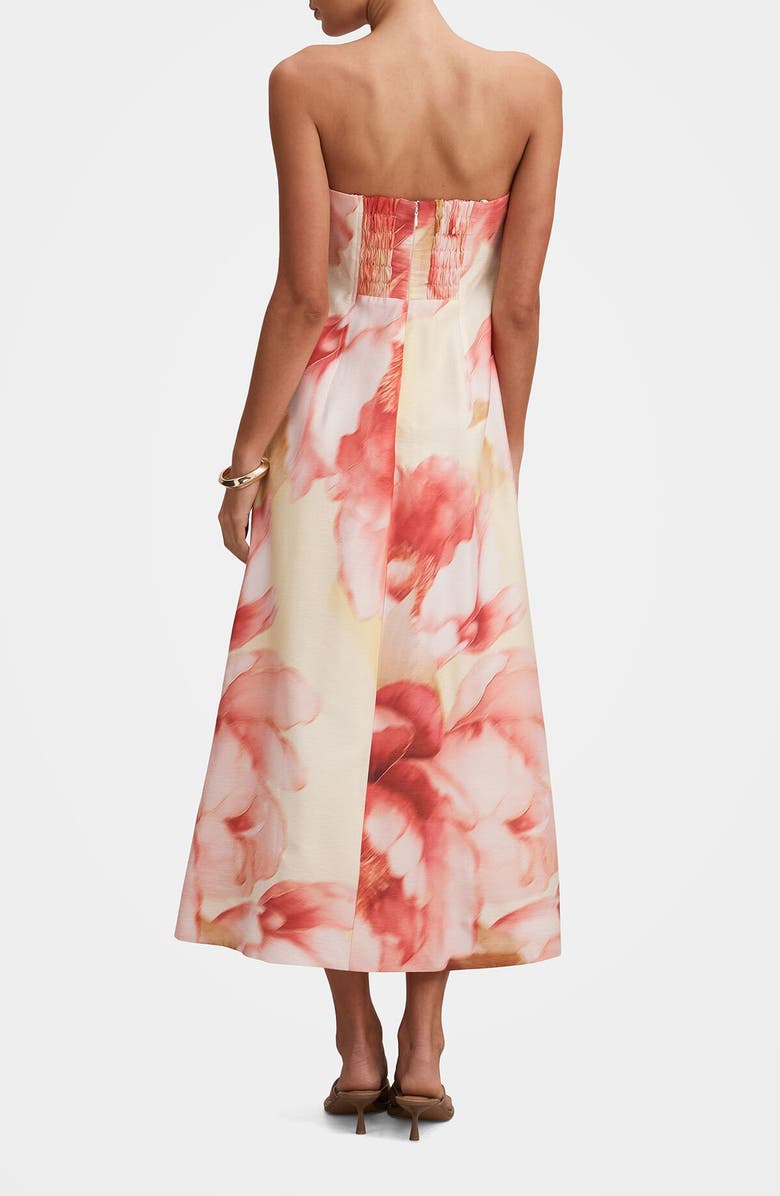 Ever New Mirielle Strapless Abstract Print Midi Sundress, Alternate, color, Bellara Floral