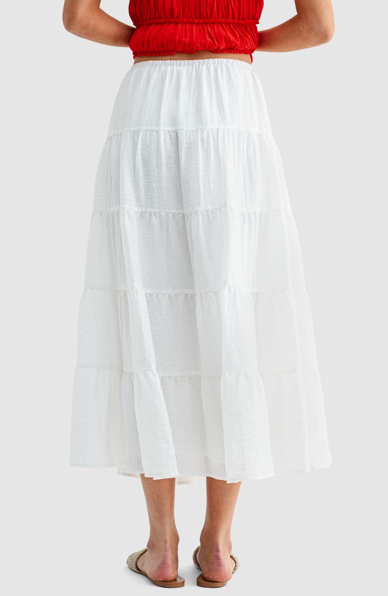 All in Favor Tiered Maxi Skirt, Alternate, color, Off White