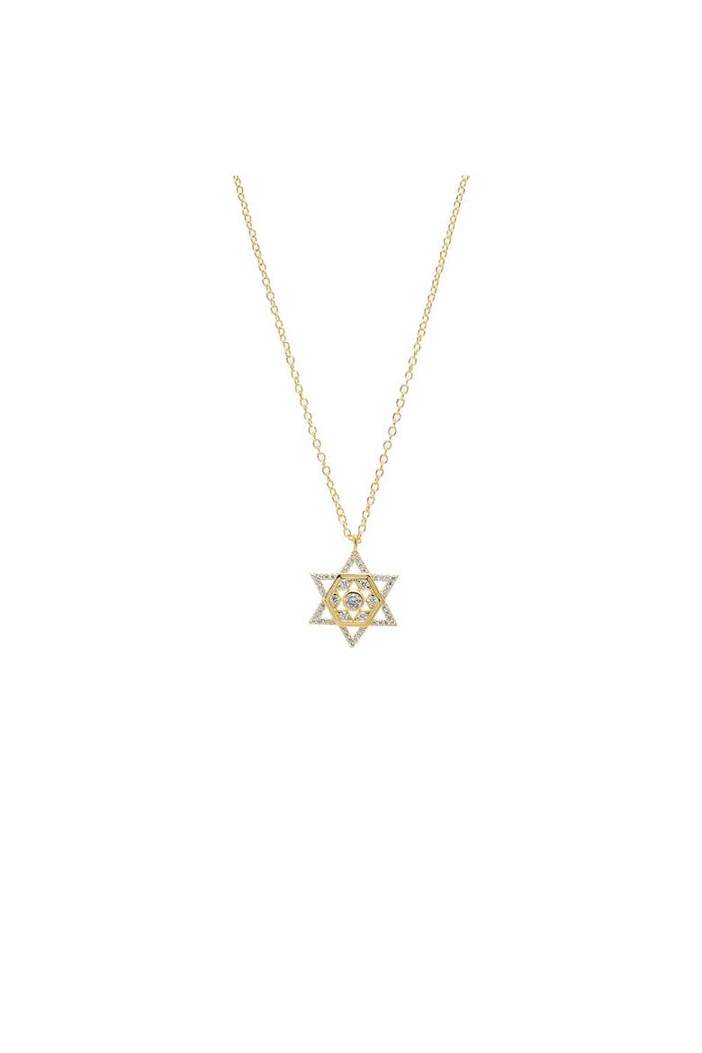 CZ Hexagon Star of David Necklace, Main, color, Gold