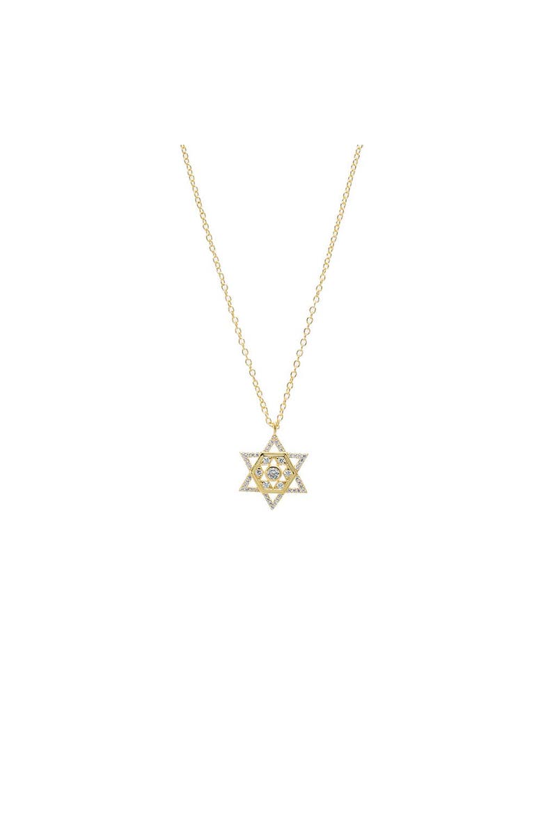 BY ADINA EDEN CZ Hexagon Star of David Necklace, Main, color, Gold