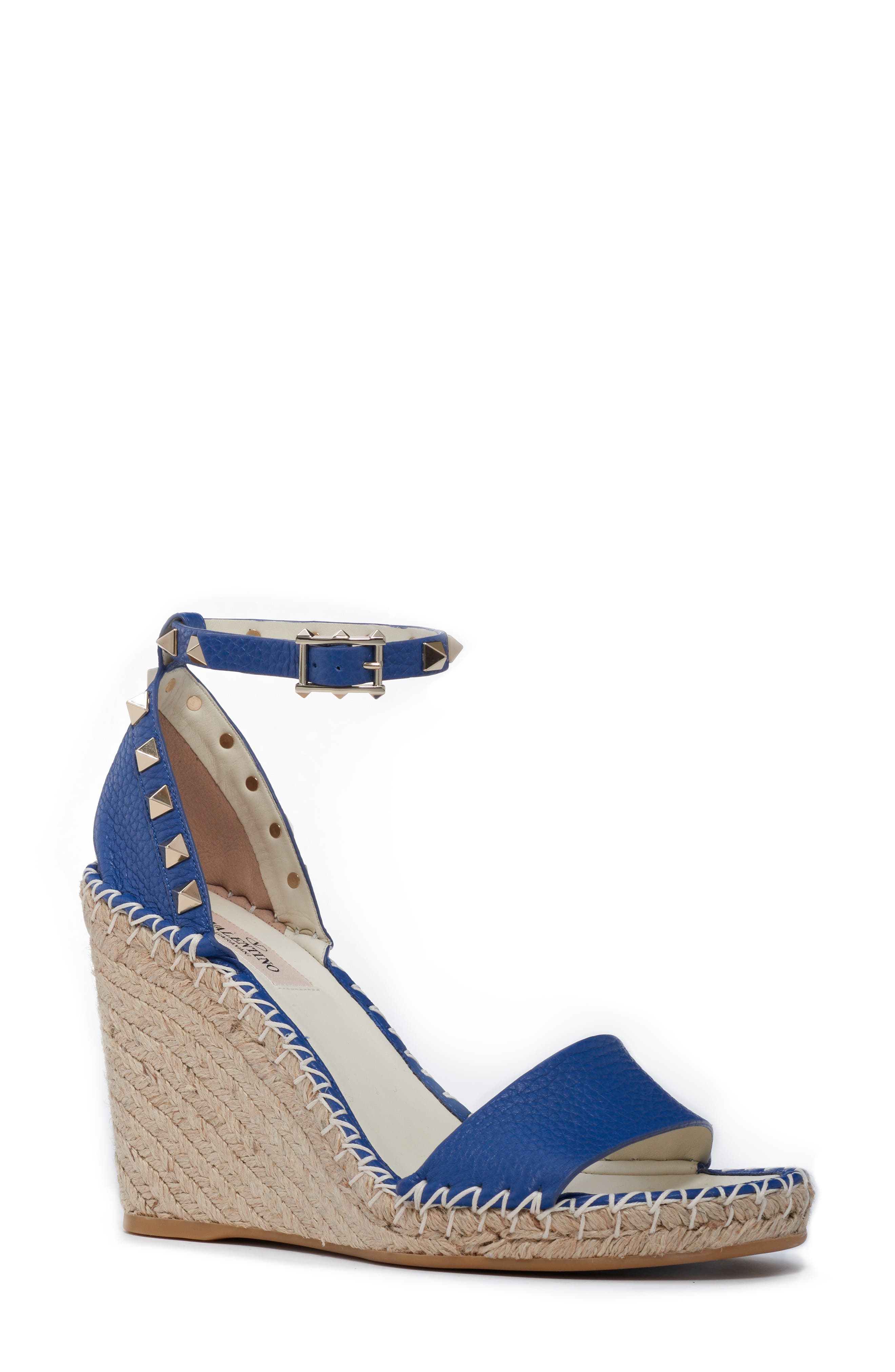 Valentino Garavani Rockstud Espadrille Wedge, Main, color, 