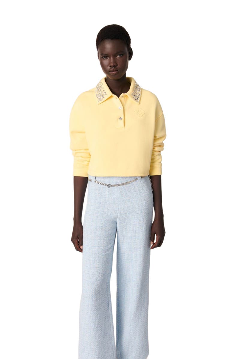 maje Tweed trousers with belt, Alternate, color, 