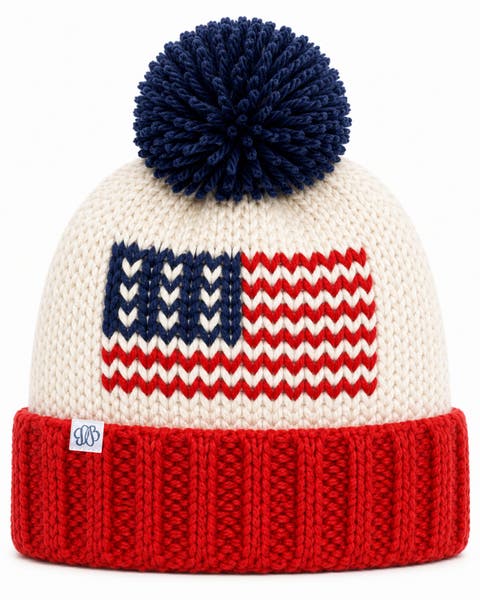 Adult American Flag Bobble Hat