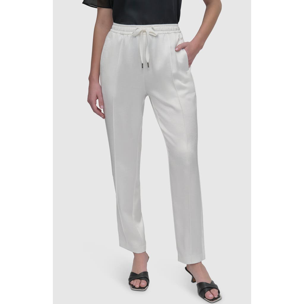 Dkny Side Stripe Track Pants In Ivory