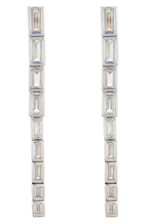 Bianca CZ Linear Drop Earrings