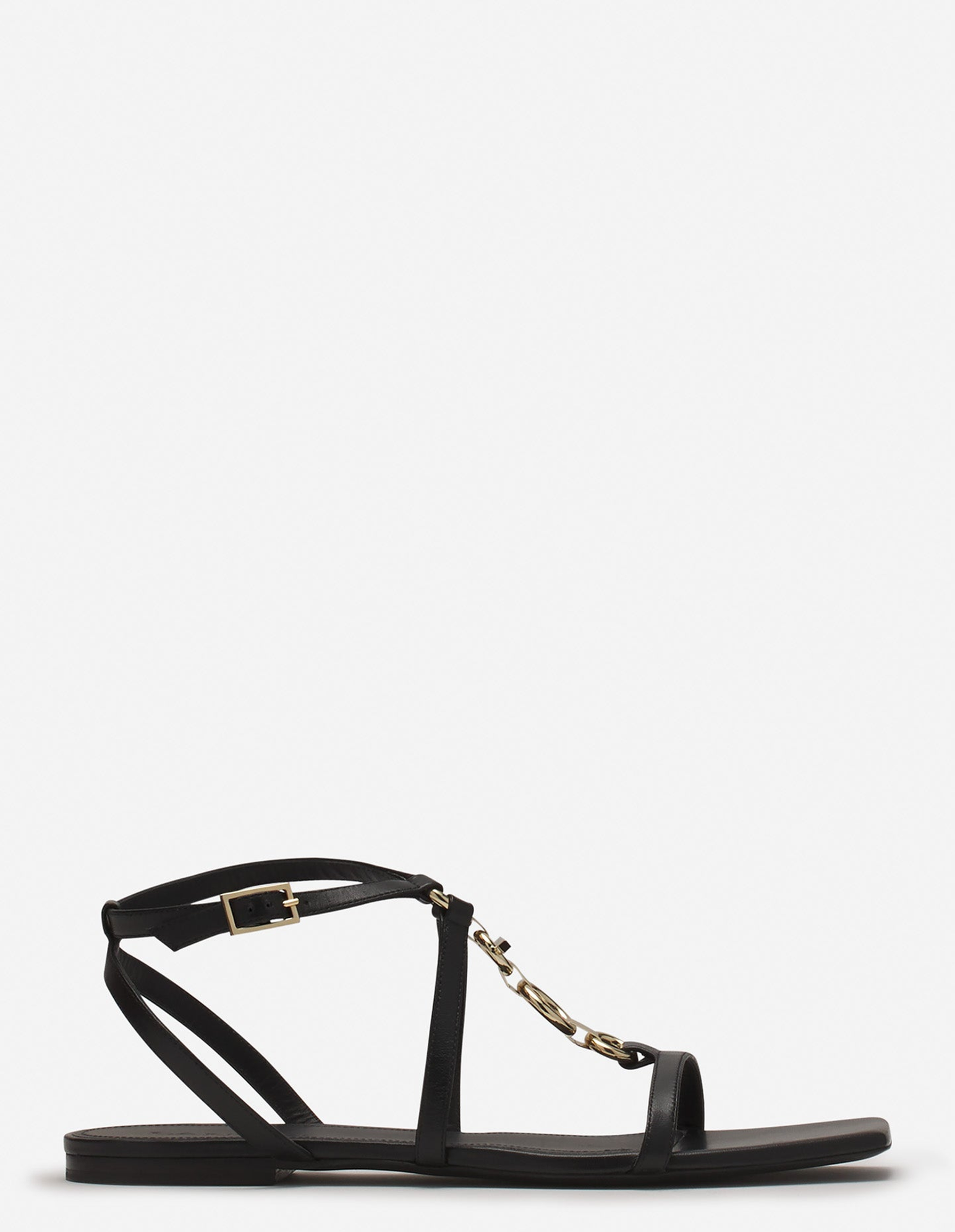 Lanvin Mesure Flat Leather Sandals, Main, color, 