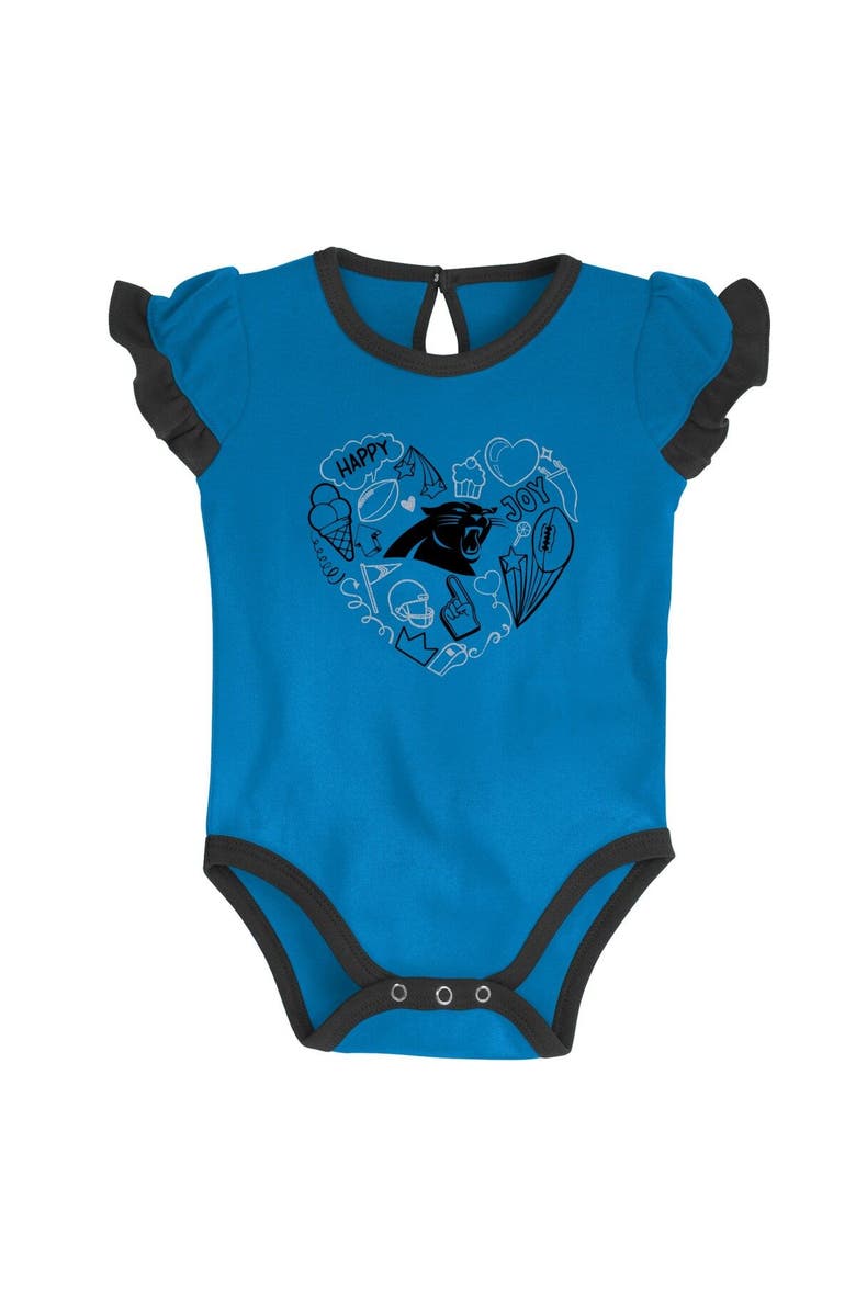 Outerstuff Newborn & Infant Black/Blue Carolina Panthers Too Much Love Two-Piece Bodysuit Set, Alternate, color,