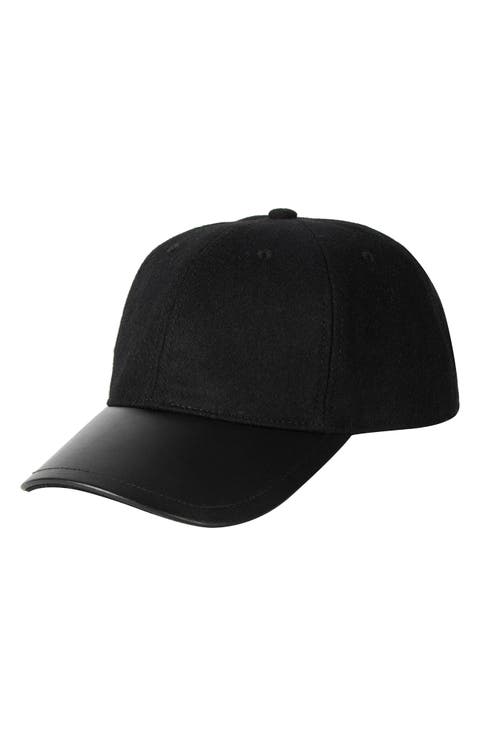 Leather Brim Baseball Cap