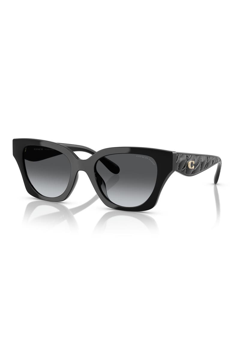 53mm Polarized Gradient Butterfly Sunglasses, Alternate, color, BLACK