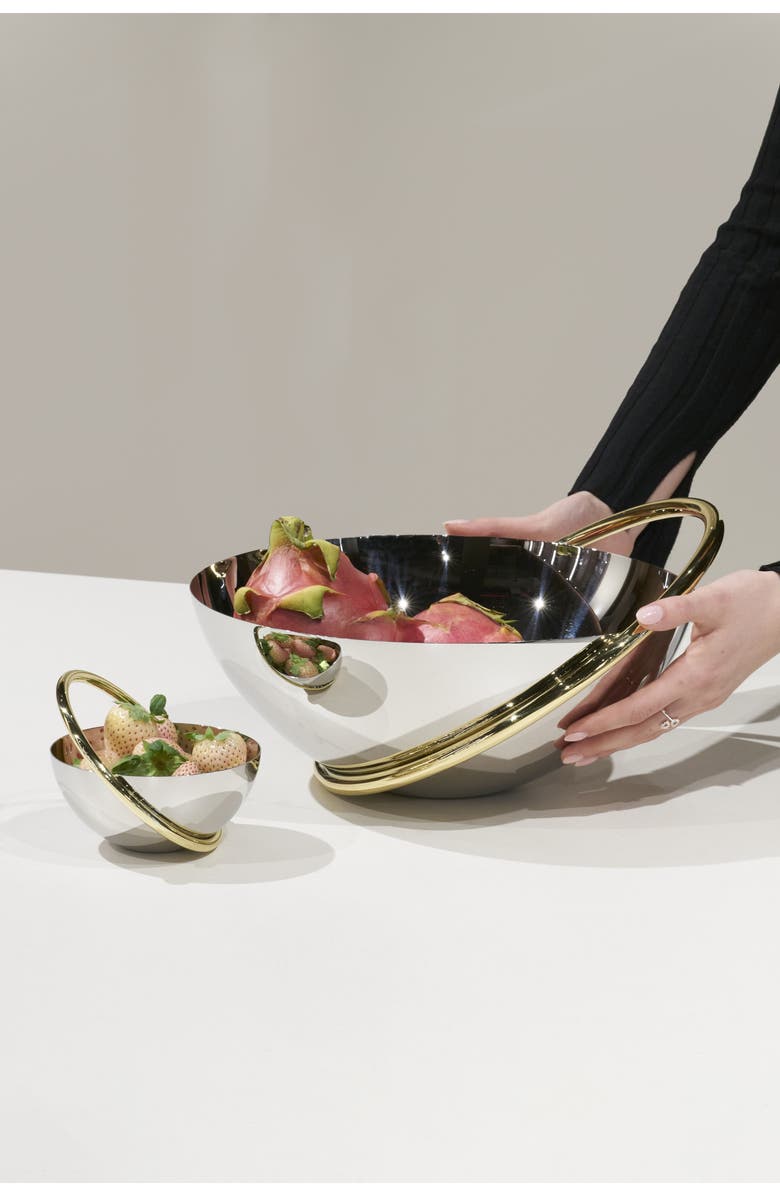 ANNA New York Ring Fruit Bowl, Alternate, color, Silver And Gold